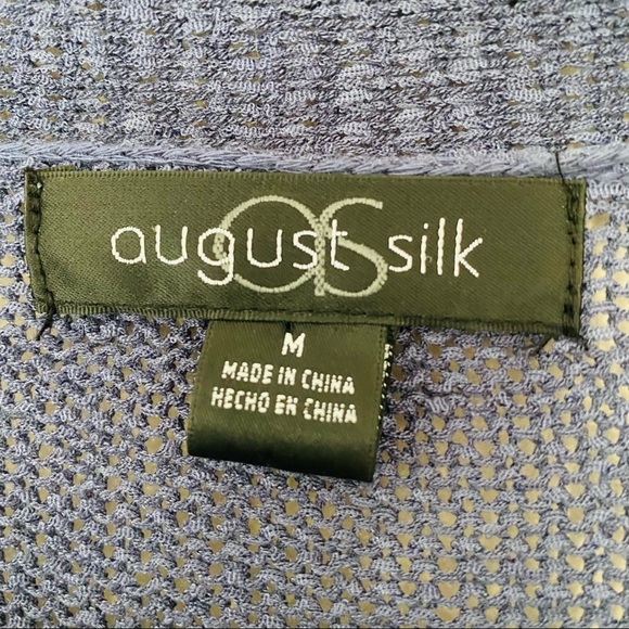 August silk knit open tie cardigan boho blue sweater - Picture 8 of 9